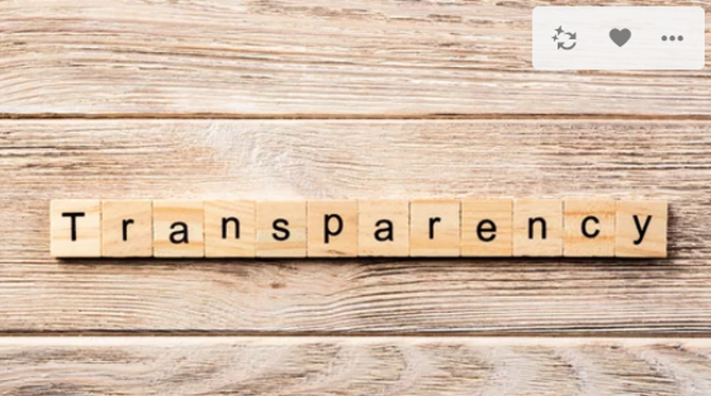 Image with wording 'Transparency'